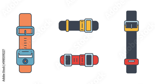 Gas cylinder strap Line art modern abstract creative vector