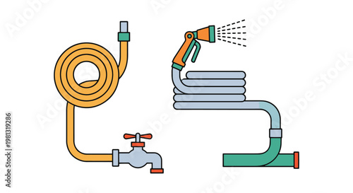 Garden Hose Line art vector creative abstract color pattern