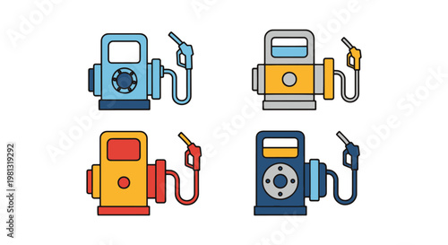 Gas booster pump Line art simple minimal abstract vector