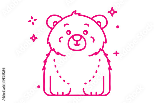 Simple line art cartoon illustration of a fluffy baby chick just hatched from a shell