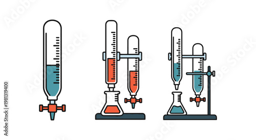 Gas burette Line art vector clean colorful abstract