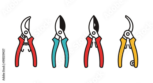 Garden Snips Line art vector clean abstract simple