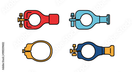 Gas hose clamp Line art vector abstract simple design