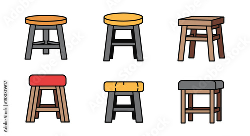 Garden Stool Line art vector modern abstract shape illustration