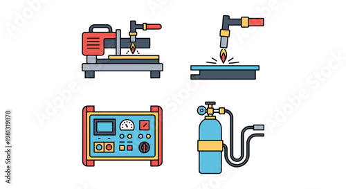 Gas cutting machine Line art abstract modern graphic vector
