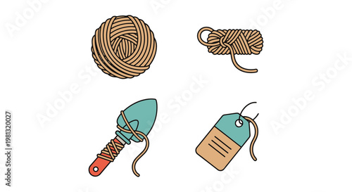 Garden Twine Line art vector modern abstract minimal illustration