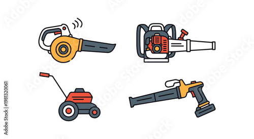 Garden Leaf Blower Line art abstract graphic design vector