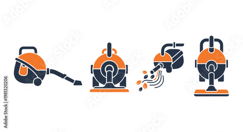 Garden Leaf Vacuum Line art creative clean illustration vector