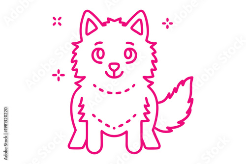 Simple line art cartoon illustration of a fluffy bunny rabbit nibbling on a large carrot