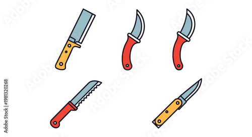 Garden Knife Line art vector simple abstract colorful