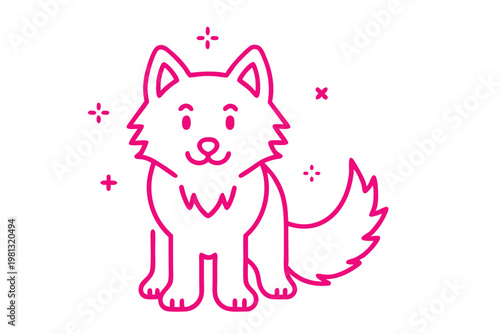 Cute Simple Line Art Fluffy Cloud Icon for Children's Books and Web Design