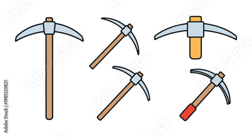 Garden Pickaxe Line art vector modern minimal illustration