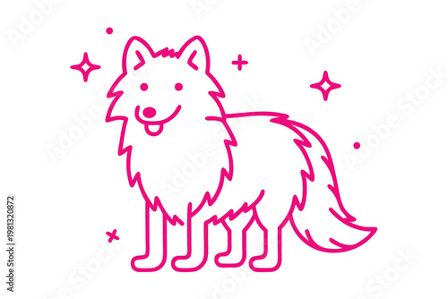 Adorable Simple Line Art Fluffy Mascot for Kids Branding and Cute Design
