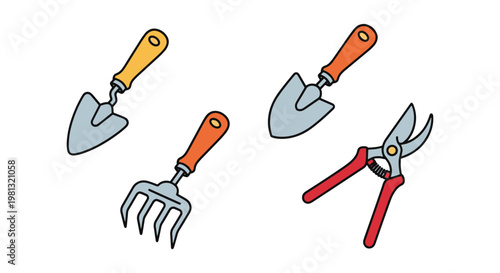 Garden Planting Tool Line art simple abstract vector