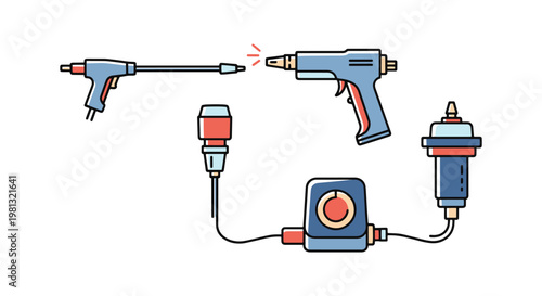 Gas igniter Line art vector modern abstract illustration