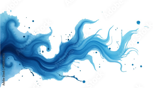 A wave of captivating blue hues dance across the canvas, reminiscent of a turbulent ocean.