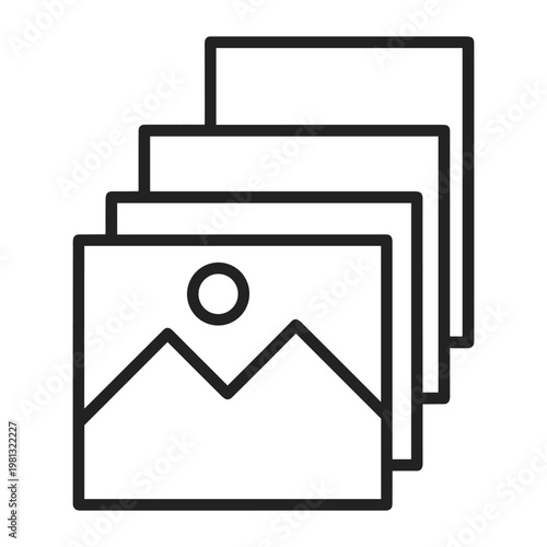 Stack of multiple landscape image files for photo gallery interface