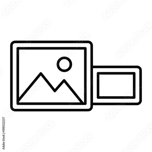 Minimalist digital landscape photo icon for user interface design