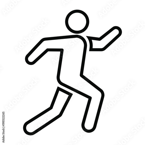 Running person outline icon for fitness and sports applications