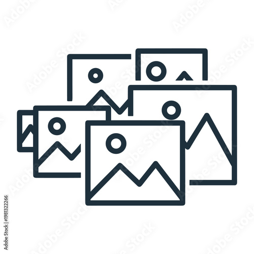 Multiple image stack icon for professional digital interface design
