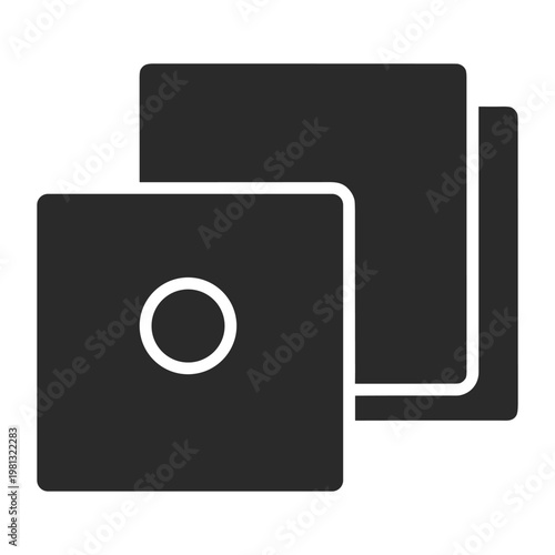 Stack of square image files represented by a simple flat vector icon