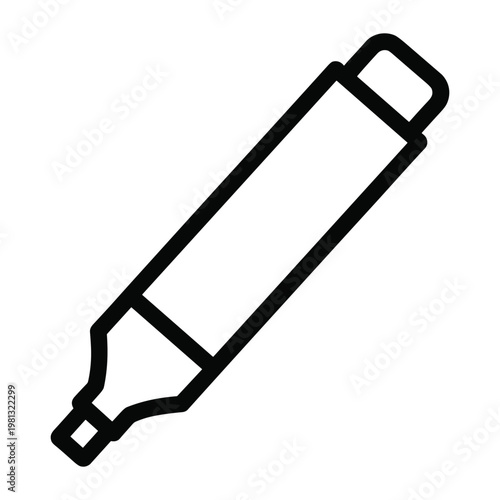 Highlighter marker pen tool icon for digital editing and annotation apps