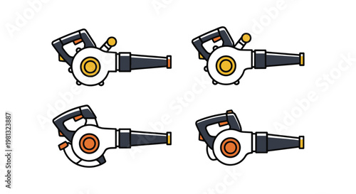 Gas Leaf Blower Line art creative color shapes vector