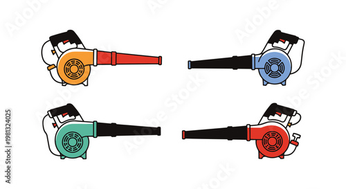 Gas Leaf Blower Line art clean abstract decorative vector