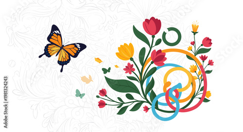 A delicate floral border adds a touch of sophistication and elegance. Perfect for invitations, website design, or any project needing a subtle decorat