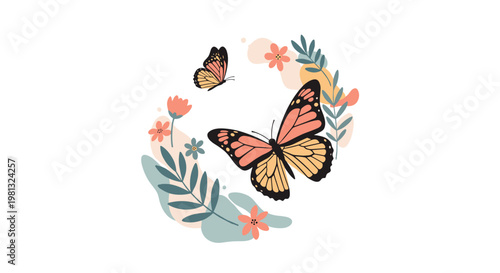 Delicate illustration evoking tranquility and natural beauty. Ideal for marketing materials, website design, and social media, promoting growth and se