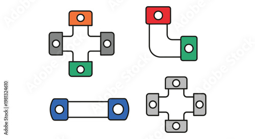 Gas manifold adapter Line art simple abstract minimal vector