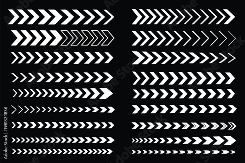 Racing stripe line. Set of black sports racing stripes and chevron arrow decals for vehicle tuning. Dynamic geometric patterns for car, motorcycle, and boat stickers isolated on a white background. 