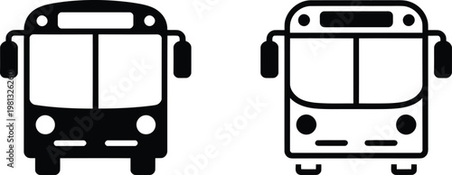 Front view of two different bus icons