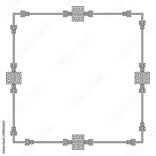 Oriental Spiral Square Frame 9