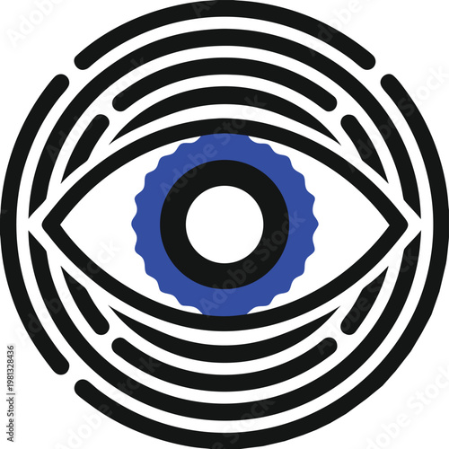 Cyber Eye Scan Icon Vector Illustration