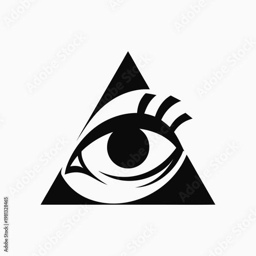 Eye Inside Triangle Icon Vector Illustration