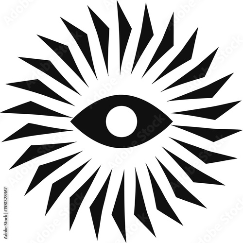 Eye With Rays Icon Vector Illustration