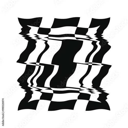 Glitch Square Symbol Icon Vector Illustration