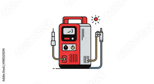 Gas welding kit box Line art creative simple abstract vector