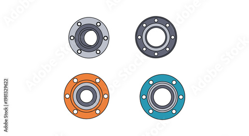 Gas pipeline flange Line art clean modern abstract vector