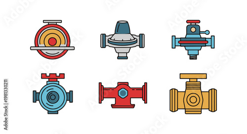 Gas regulator Line art vector minimal abstract shape