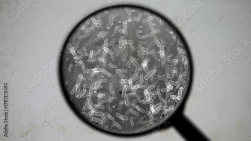 Magnified Bacteria and Germs in a Dirty Bathtub Drain