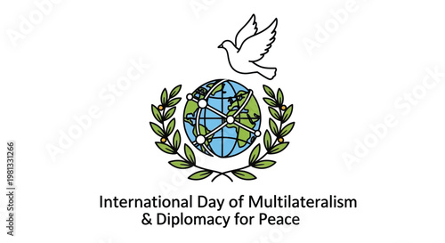 International day of multilateralism and diplomacy for peace emblem depiction