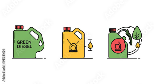 Green diesel Line art vector abstract clean illustration