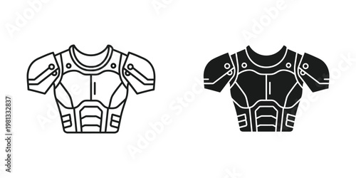 Comparison of futuristic armor chest plates in contrasting color schemes