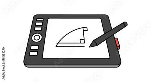 Graphics Tablets Line art simple colorful shapes vector