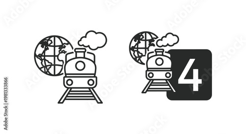 Global Transport Line art abstract vector illustration design