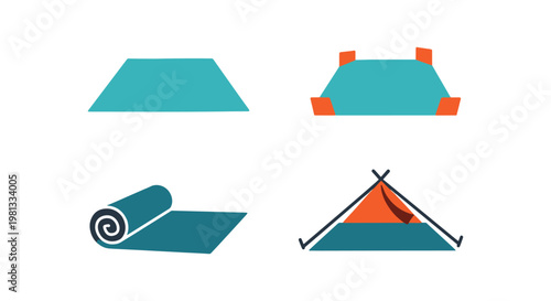 Ground sheet Line art vector minimal abstract graphic