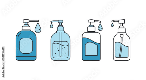 Hand Sanitizers Line art creative abstract simple vector