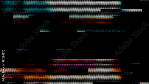 Glitch artifact with pixel art pattern. Digital screen distortion in y2k style. Distorted background with retro signal error. Cybernetic visual effect for modern web graphic design.